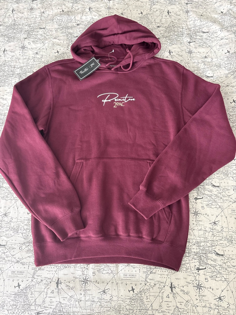 Primitive Men's Crewneck Sweater in Maroon with White Script Logo